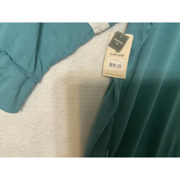 Terra & Sky Blouse Womens Plus Size 2X 20W 22W Blue Green White Scoop Neck Top S - Picture 11 of 11